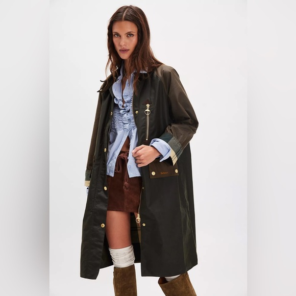 Barbour Jackets & Blazers - Barbour Olive Green Waxed Long Coat